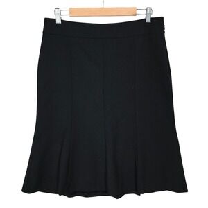 Mexx Women's Black Wool Blend Lined Flare Midi Skirt 10